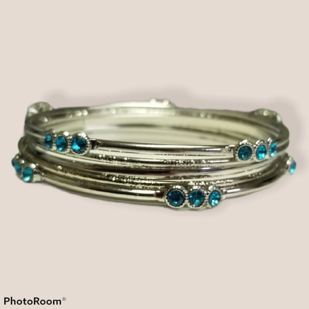 Stackable Sparkle Blue Bracelet - Picture 2 of 5